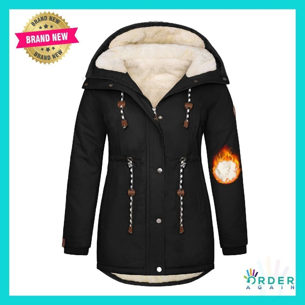 Oversized Fleece Lined Parka Heavy Winter Coat Plus Size Chic Trendy Outerwear